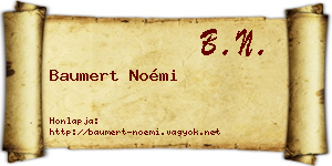 Baumert Noémi névjegykártya